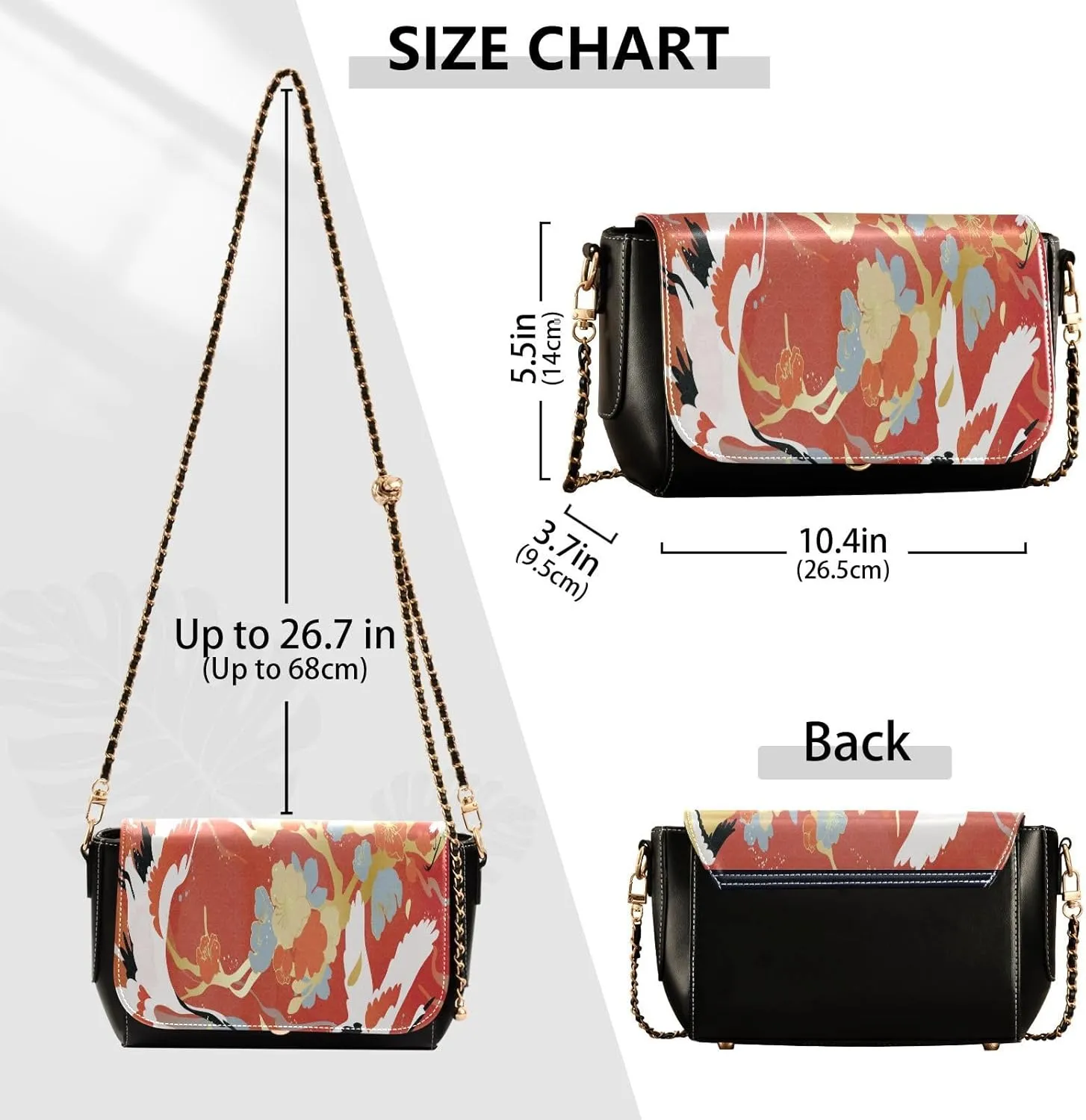 Crossbody Bags for Women Trendy Women's Black Shoulder Bag Small PU Leather Flap Cross Body Bag Handbags