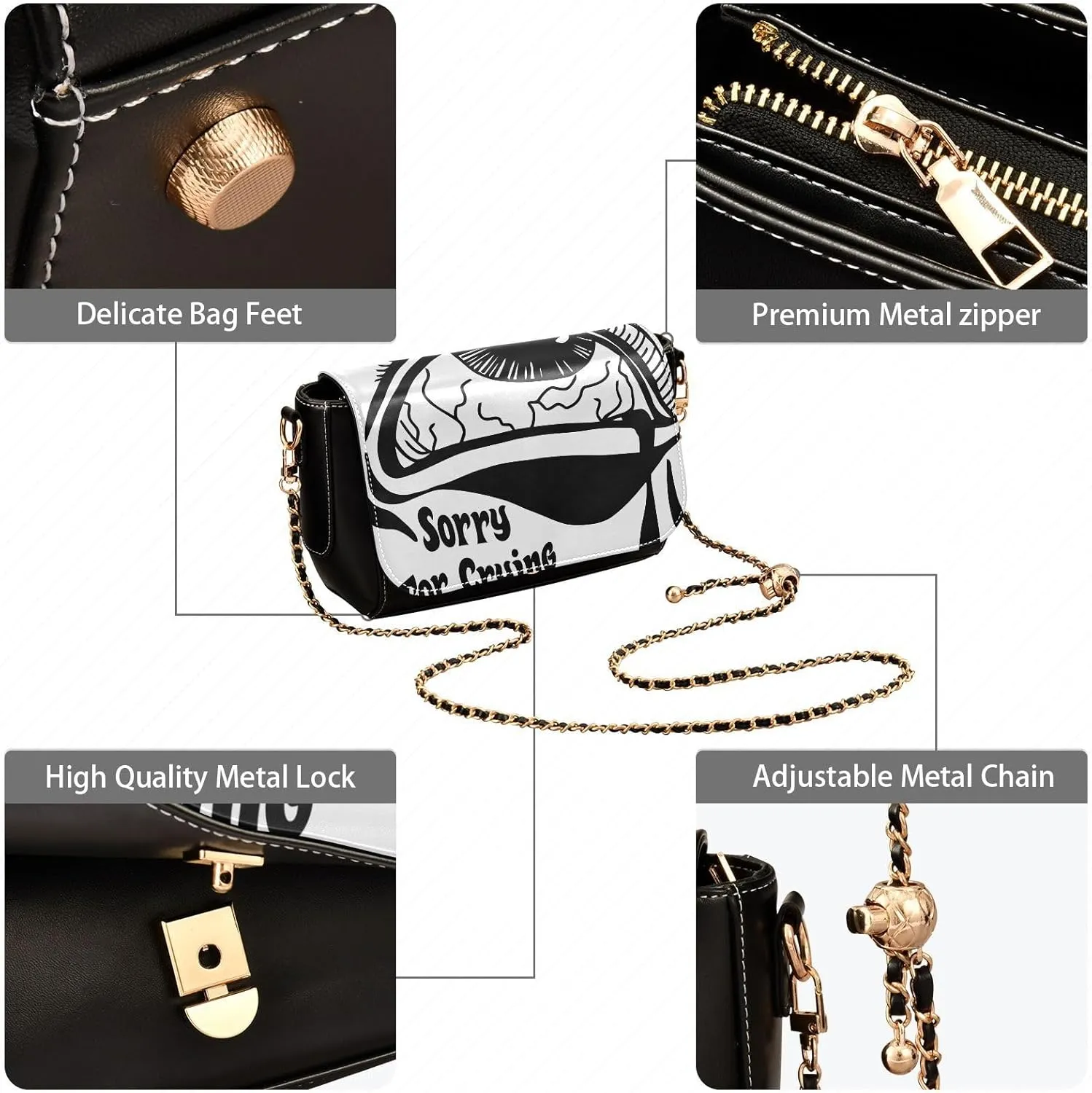 Crossbody Bags for Women Trendy Women's Black Shoulder Bag Small PU Leather Flap Cross Body Bag Handbags