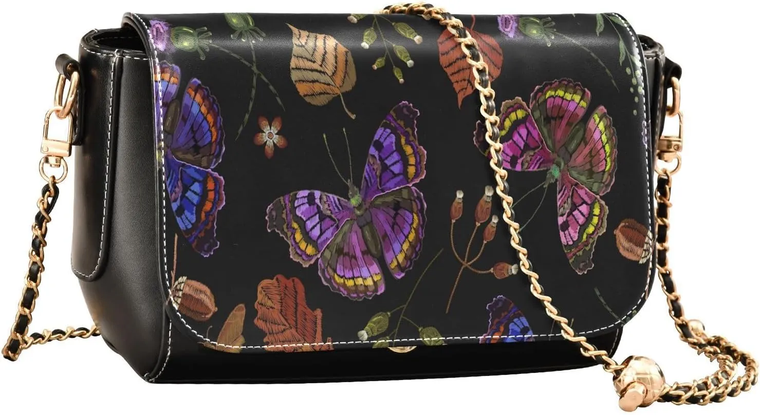 Crossbody Bags for Women Trendy Women's Black Shoulder Bag Small PU Leather Flap Cross Body Bag Handbags
