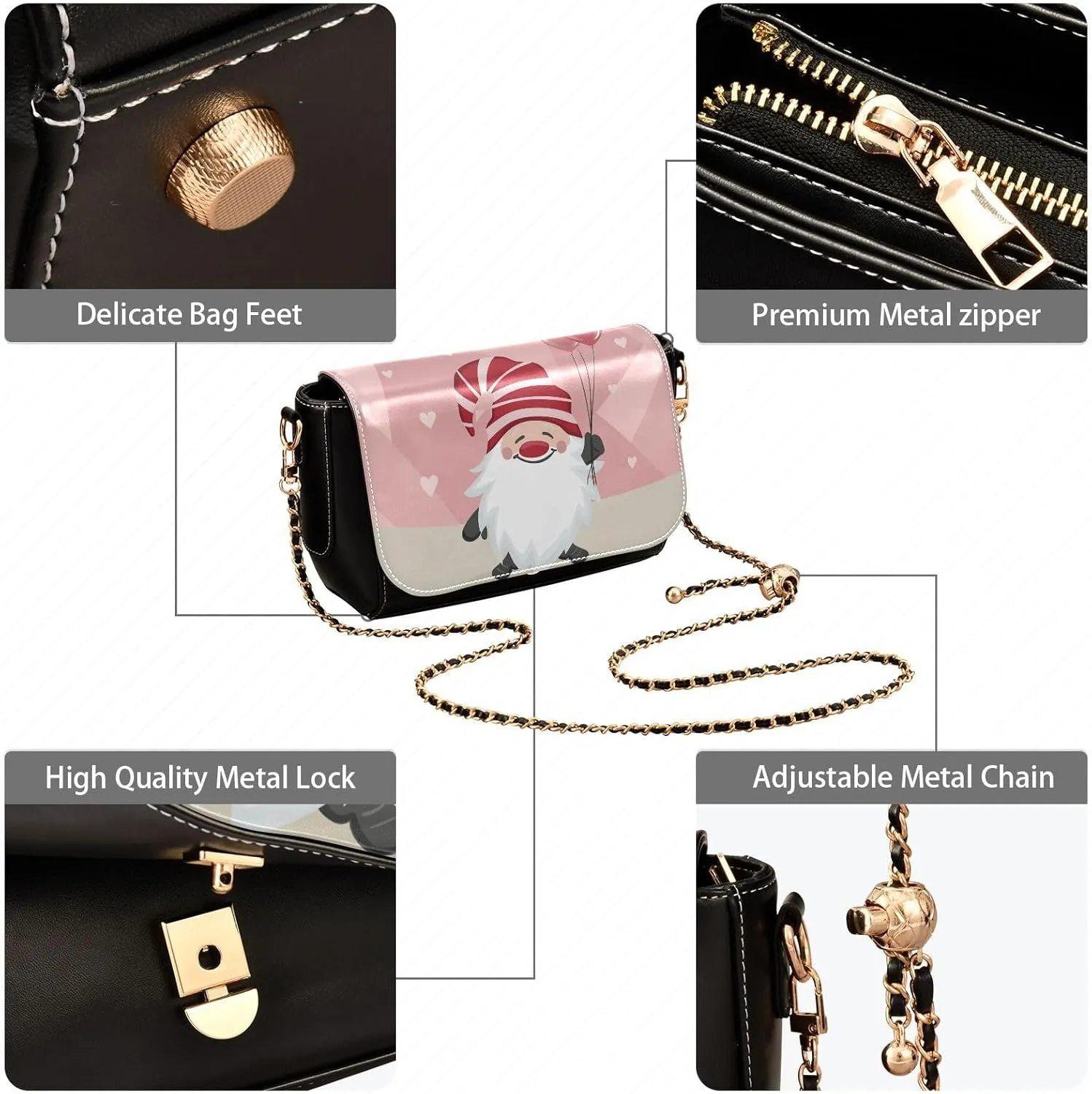 Crossbody Bags for Women Trendy Women's Black Shoulder Bag Small PU Leather Flap Cross Body Bag Handbags