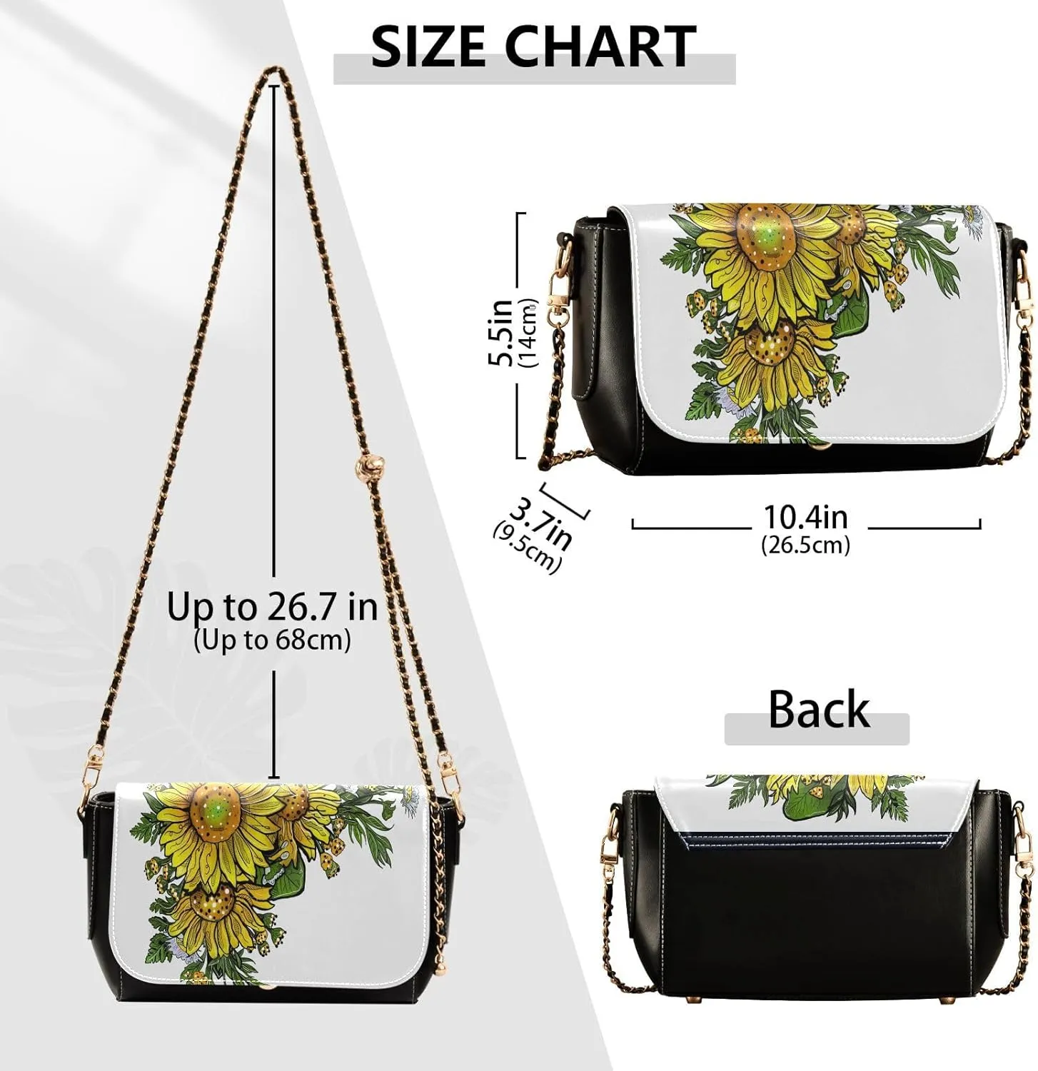 Crossbody Bags for Women Trendy Women's Black Shoulder Bag Small PU Leather Flap Cross Body Bag Handbags