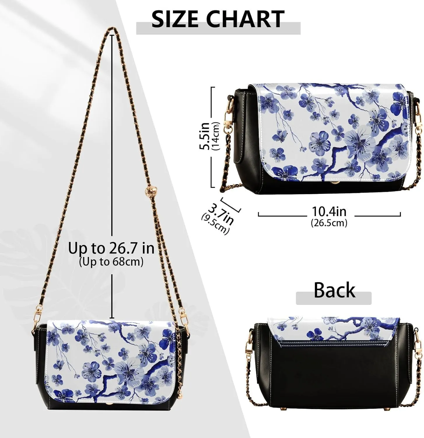 Crossbody Bags for Women Trendy Women's Black Shoulder Bag Small PU Leather Flap Cross Body Bag Handbags