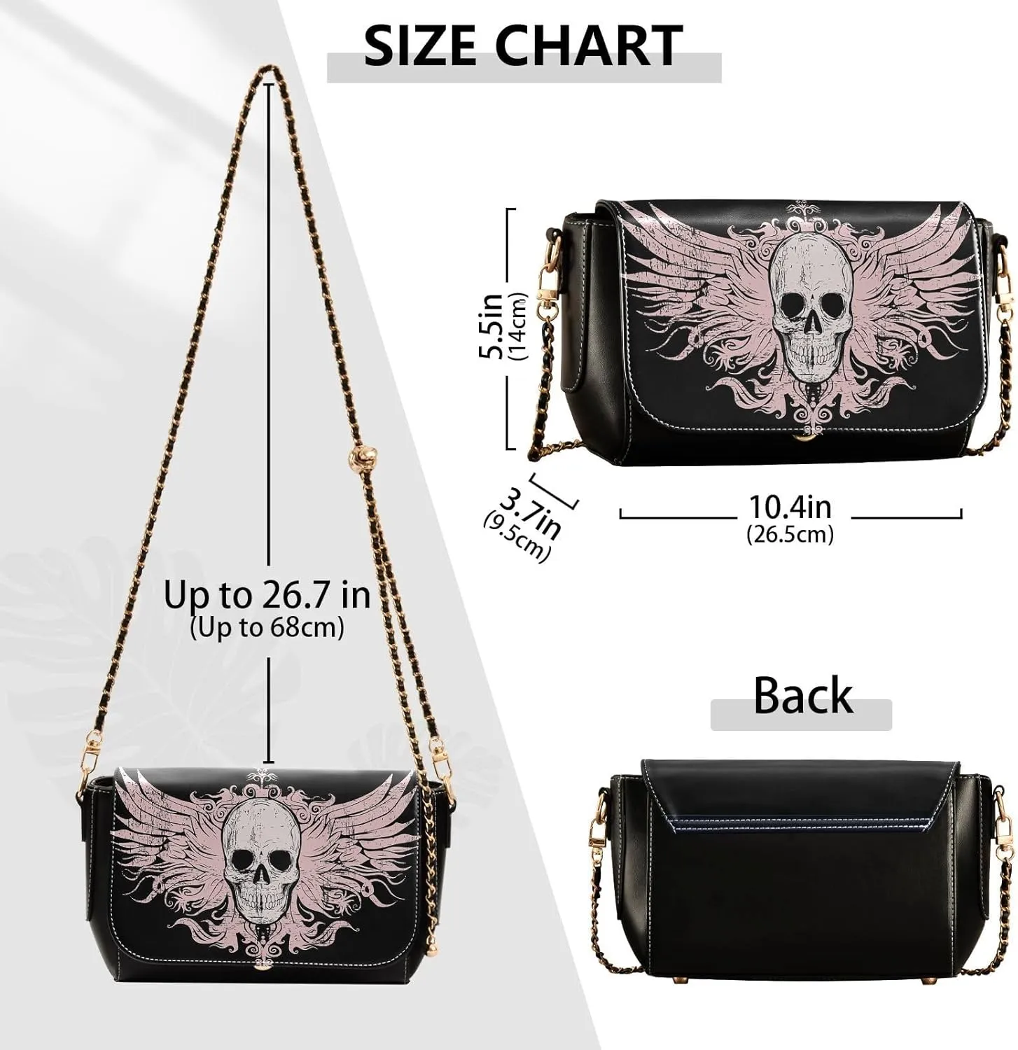 Crossbody Bags for Women Trendy Women's Black Shoulder Bag Small PU Leather Flap Cross Body Bag Handbags