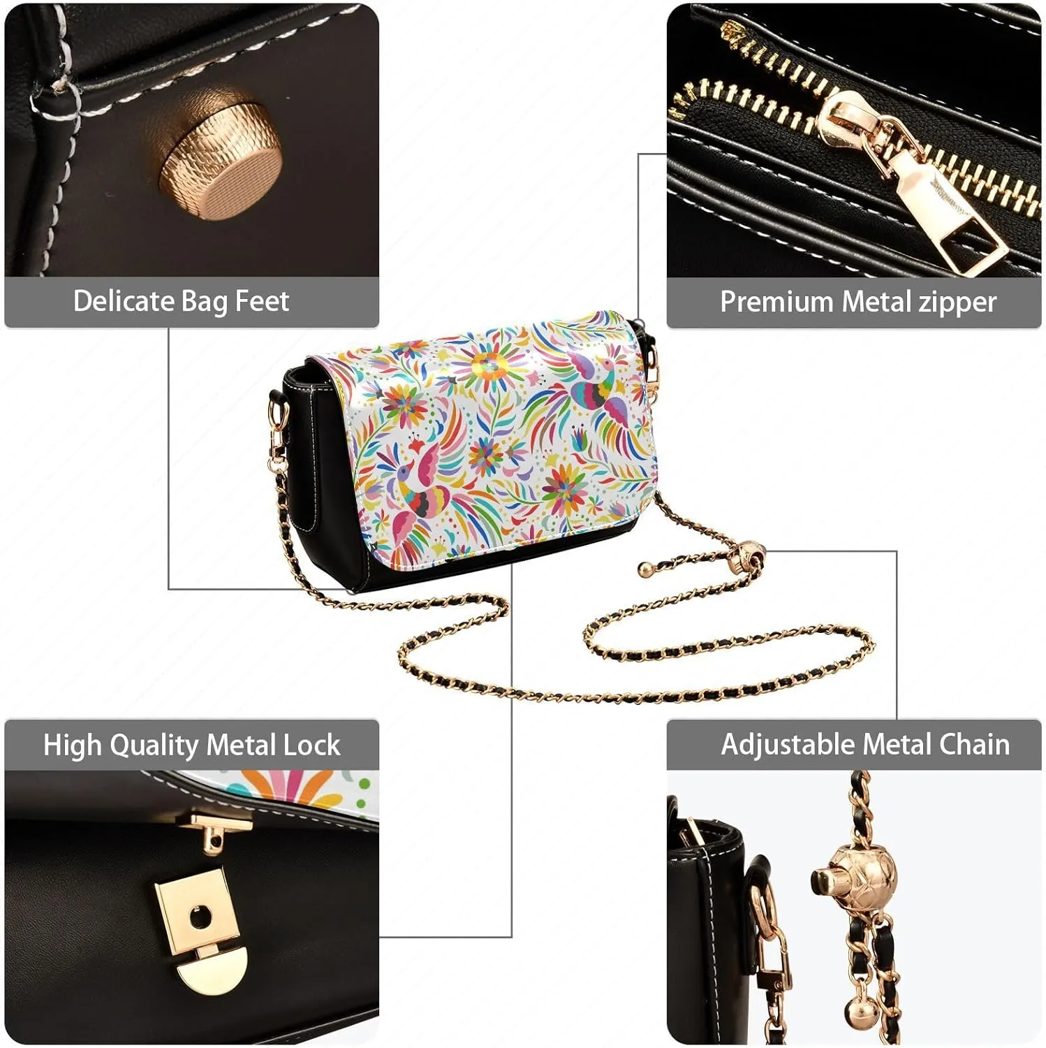 Crossbody Bags for Women Trendy Women's Black Shoulder Bag Small PU Leather Flap Cross Body Bag Handbags