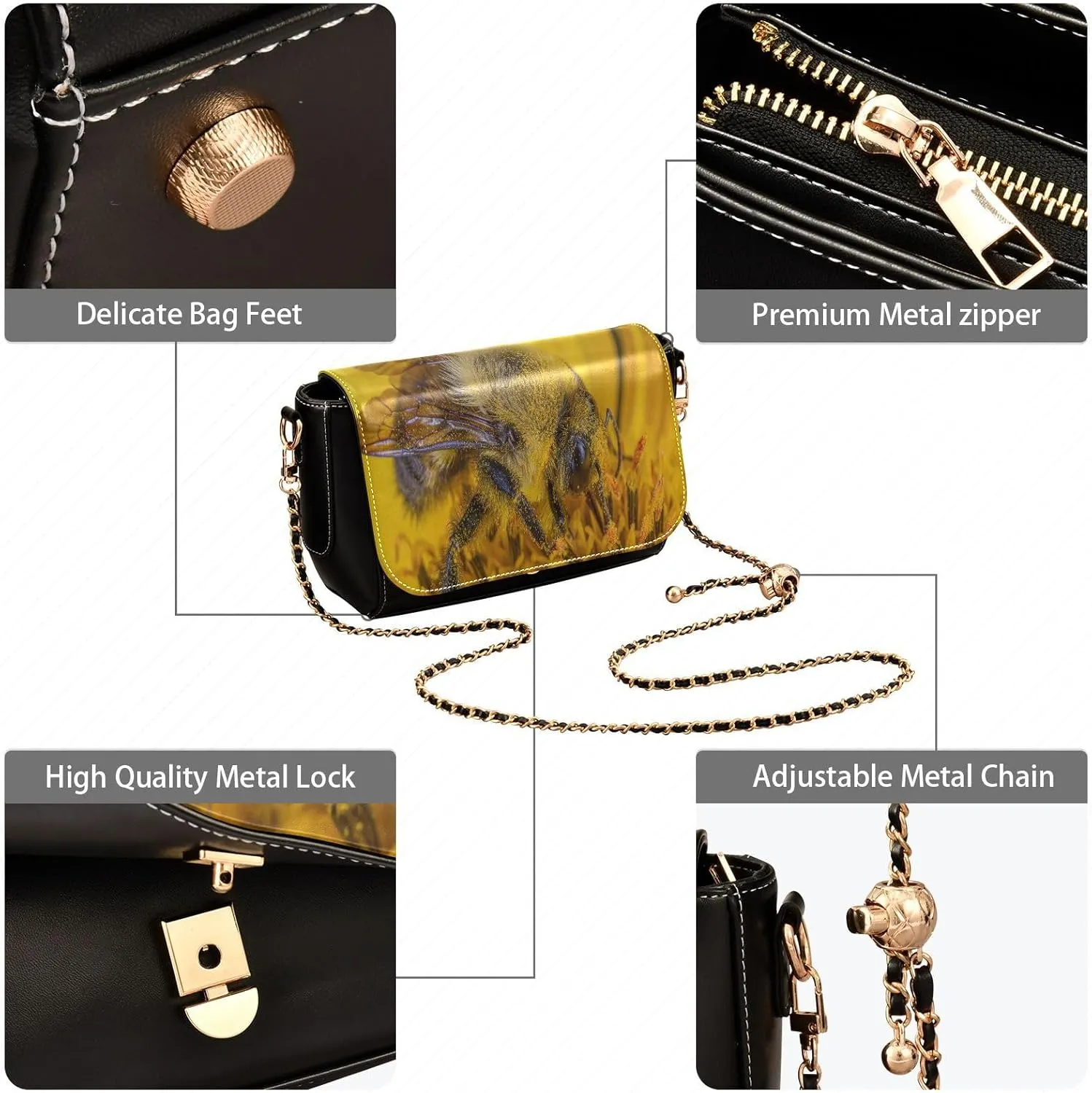 Crossbody Bags for Women Trendy Women's Black Shoulder Bag Small PU Leather Flap Cross Body Bag Handbags