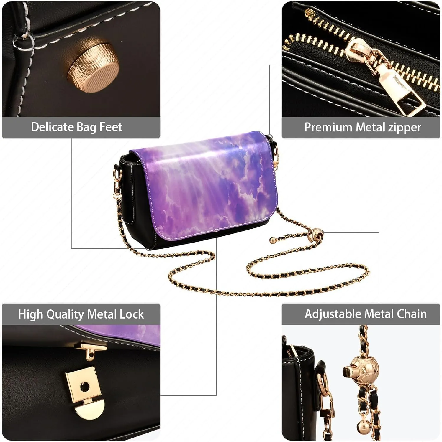 Crossbody Bags for Women Trendy Women's Black Shoulder Bag Small PU Leather Flap Cross Body Bag Handbags