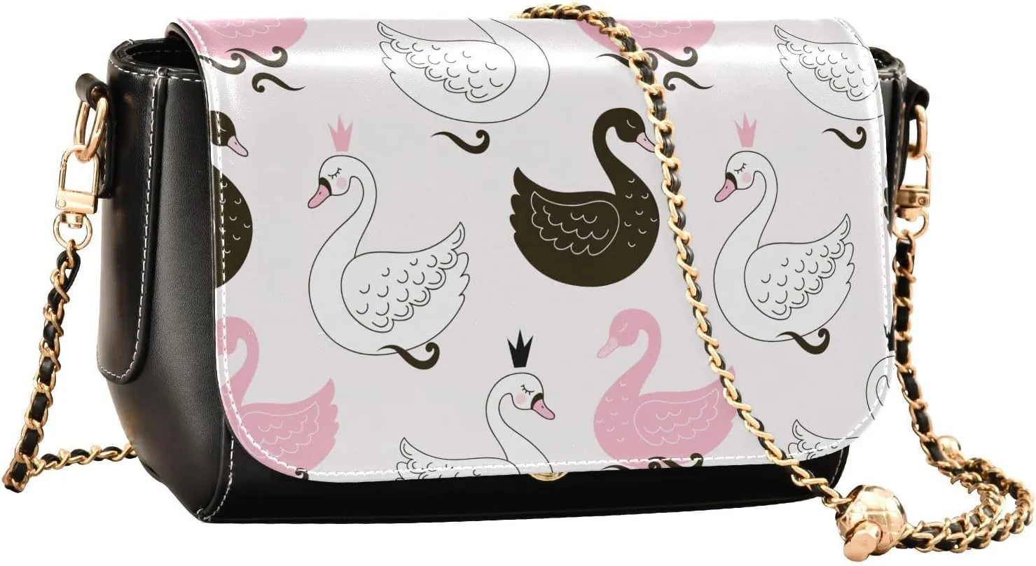Crossbody Bags for Women Trendy Women's Black Shoulder Bag Small PU Leather Flap Cross Body Bag Handbags