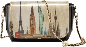 Crossbody Bags for Women Trendy Women's Black Shoulder Bag Small PU Leather Flap Cross Body Bag Handbags