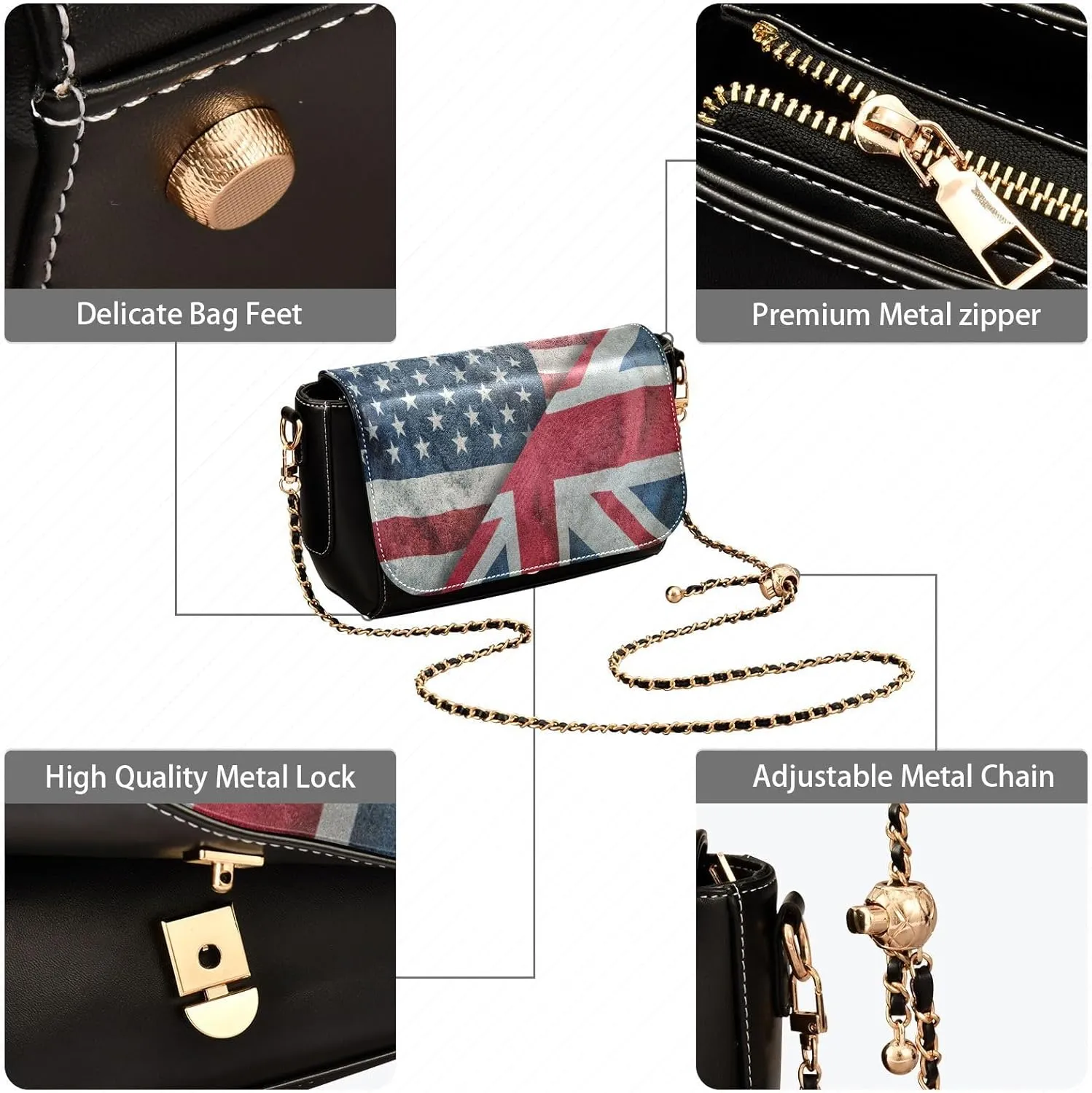 Crossbody Bags for Women Trendy Women's Black Shoulder Bag Small PU Leather Flap Cross Body Bag Handbags