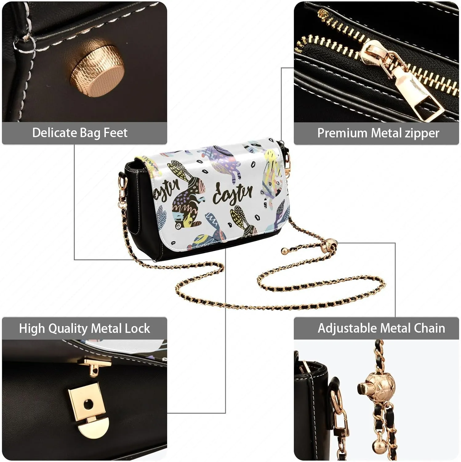 Crossbody Bags for Women Trendy Women's Black Shoulder Bag Small PU Leather Flap Cross Body Bag Handbags