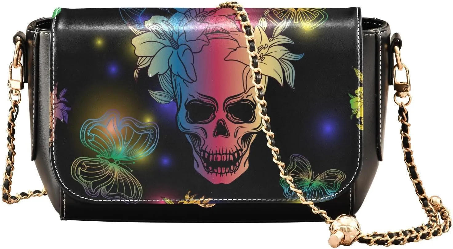 Crossbody Bags for Women Trendy Women's Black Shoulder Bag Small PU Leather Flap Cross Body Bag Handbags