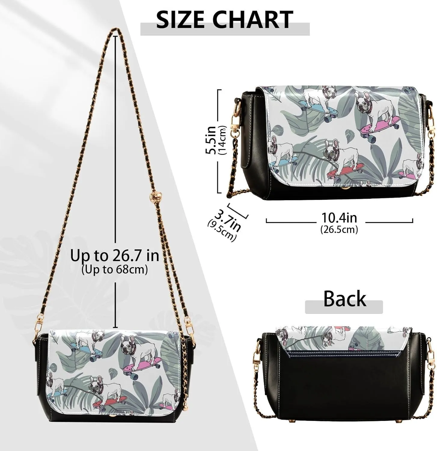 Crossbody Bags for Women Trendy Women's Black Shoulder Bag Small PU Leather Flap Cross Body Bag Handbags