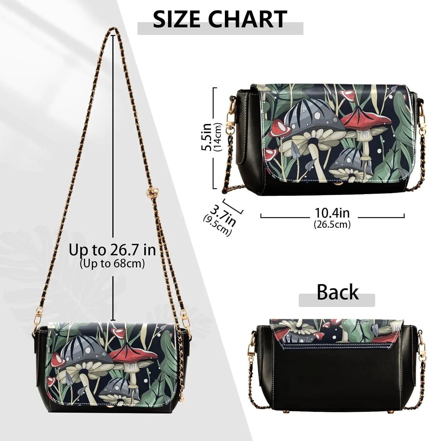 Crossbody Bags for Women Trendy Women's Black Shoulder Bag Small PU Leather Flap Cross Body Bag Handbags