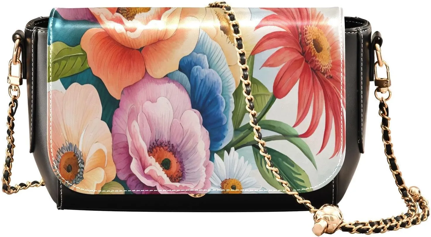 Crossbody Bags for Women Trendy Women's Black Shoulder Bag Small PU Leather Flap Cross Body Bag Handbags