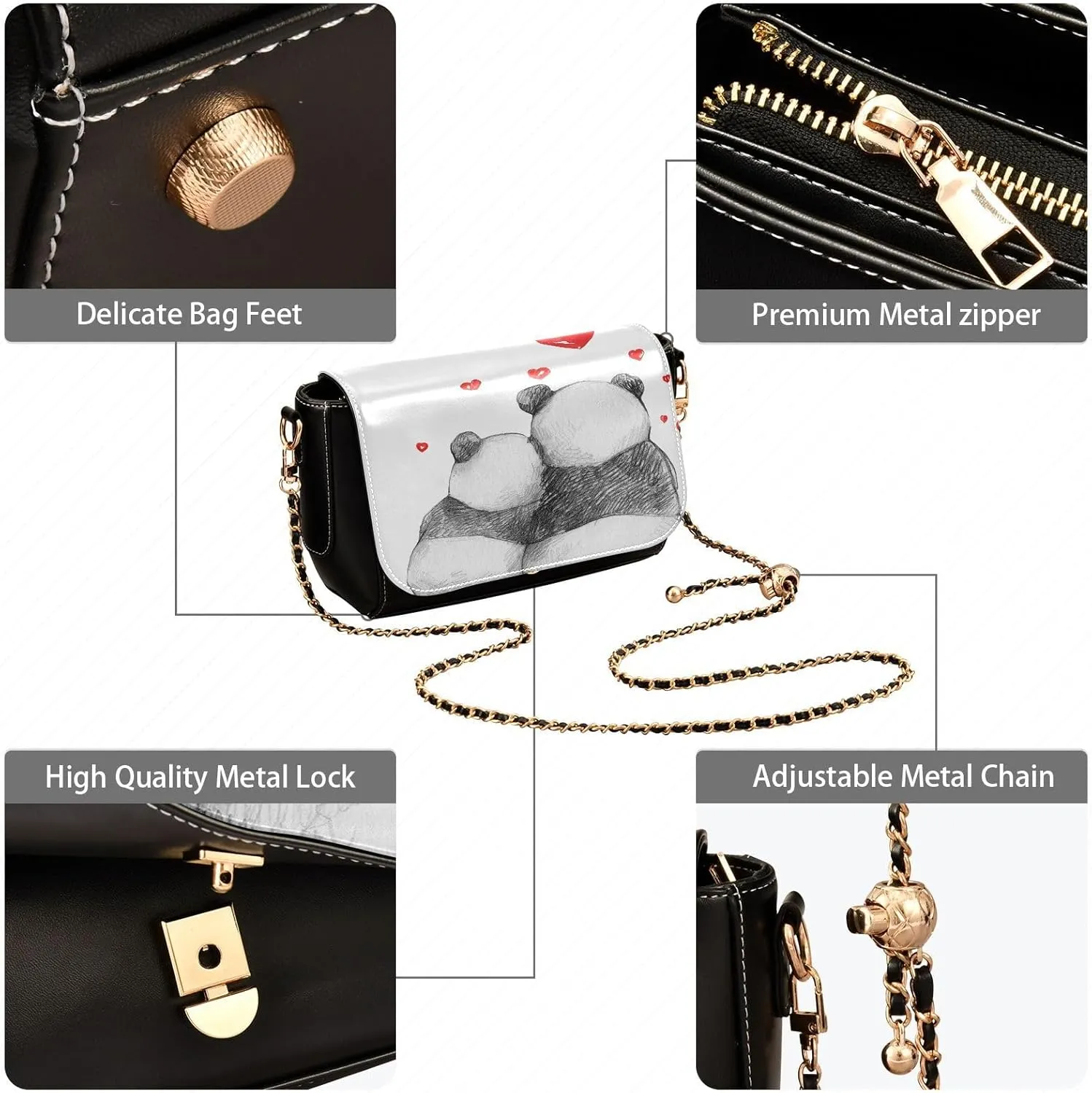 Crossbody Bags for Women Trendy Women's Black Shoulder Bag Small PU Leather Flap Cross Body Bag Handbags