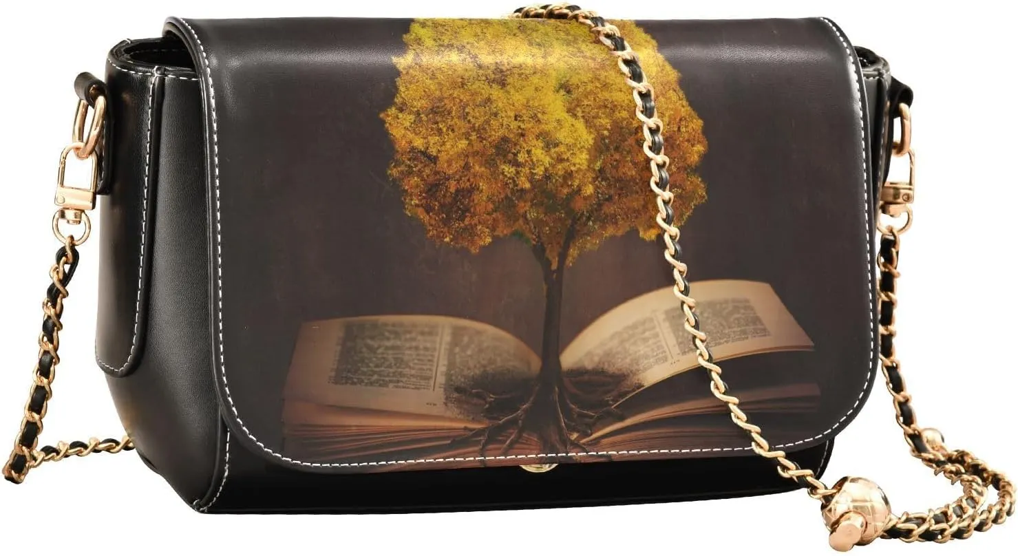 Crossbody Bags for Women Trendy Women's Black Shoulder Bag Small PU Leather Flap Cross Body Bag Handbags