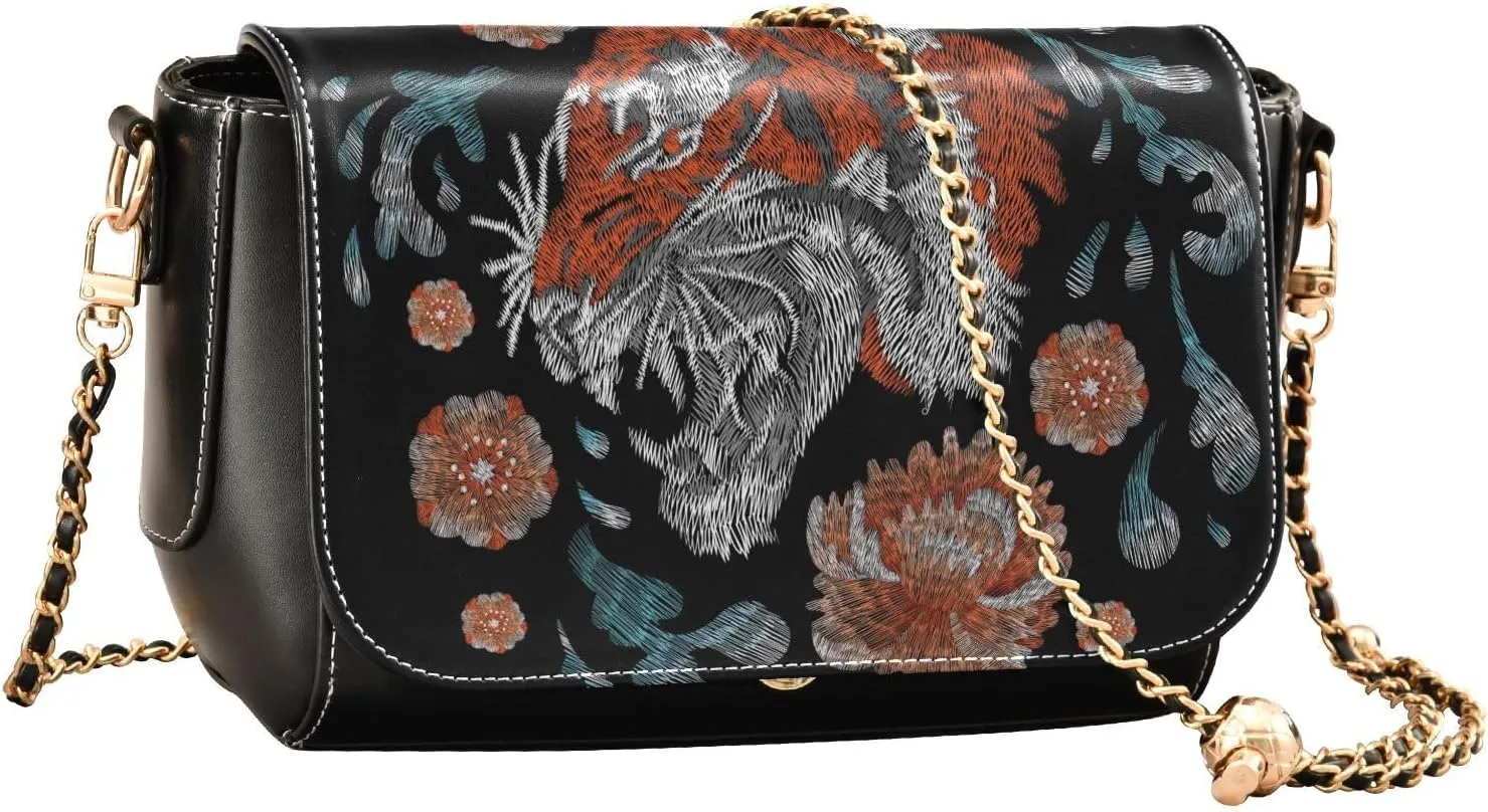 Crossbody Bags for Women Trendy Women's Black Shoulder Bag Small PU Leather Flap Cross Body Bag Handbags
