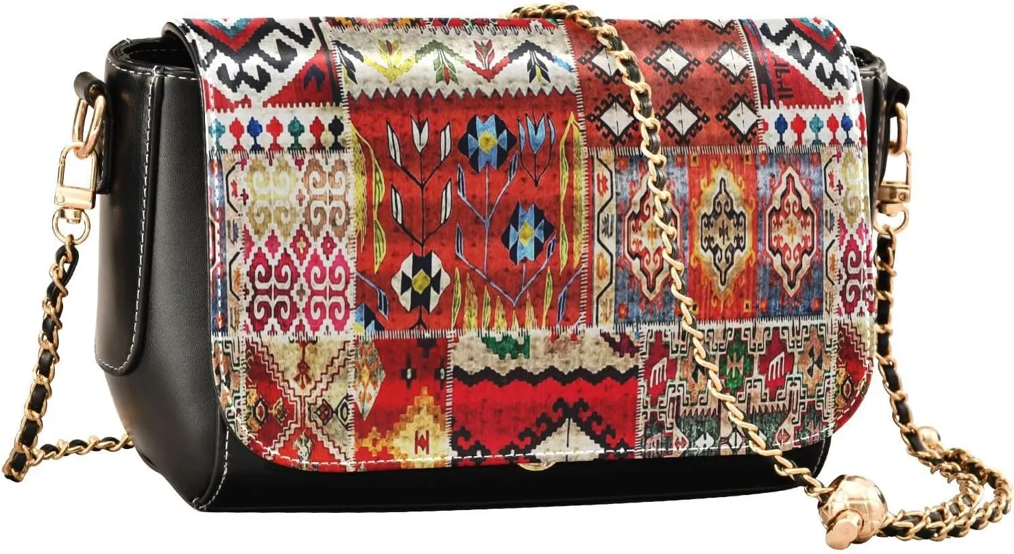 Crossbody Bags for Women Trendy Women's Black Shoulder Bag Small PU Leather Flap Cross Body Bag Handbags