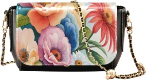 Crossbody Bags for Women Trendy Women's Black Shoulder Bag Small PU Leather Flap Cross Body Bag Handbags