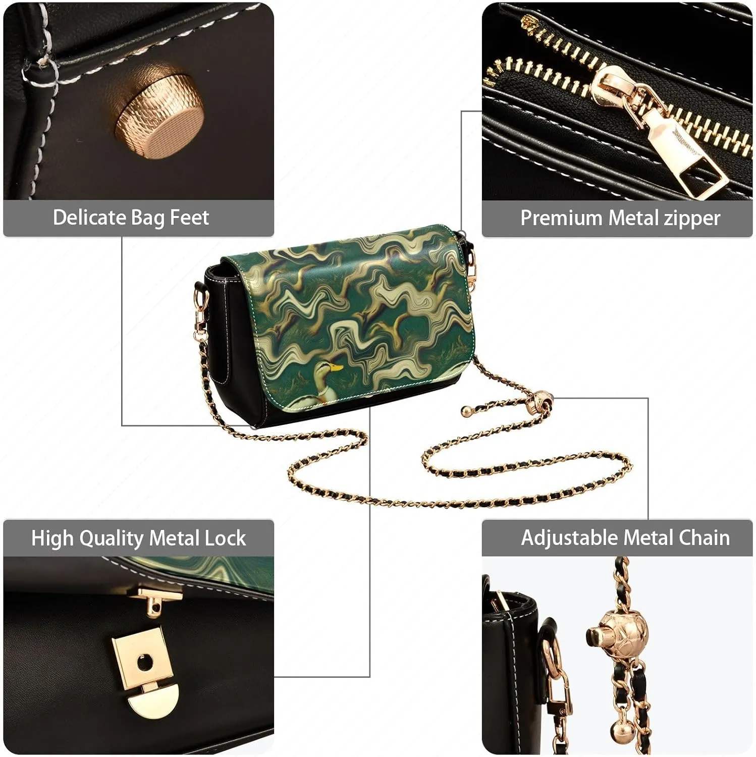 Crossbody Bags for Women Trendy Women's Black Shoulder Bag Small PU Leather Flap Cross Body Bag Handbags