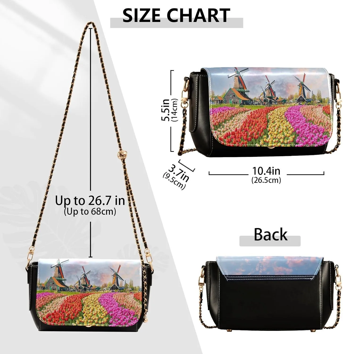 Crossbody Bags for Women Trendy Women's Black Shoulder Bag Small PU Leather Flap Cross Body Bag Handbags