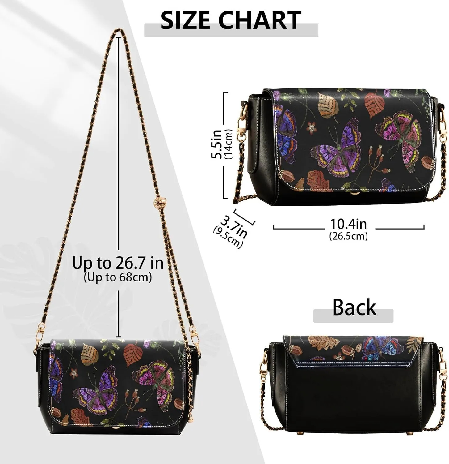Crossbody Bags for Women Trendy Women's Black Shoulder Bag Small PU Leather Flap Cross Body Bag Handbags
