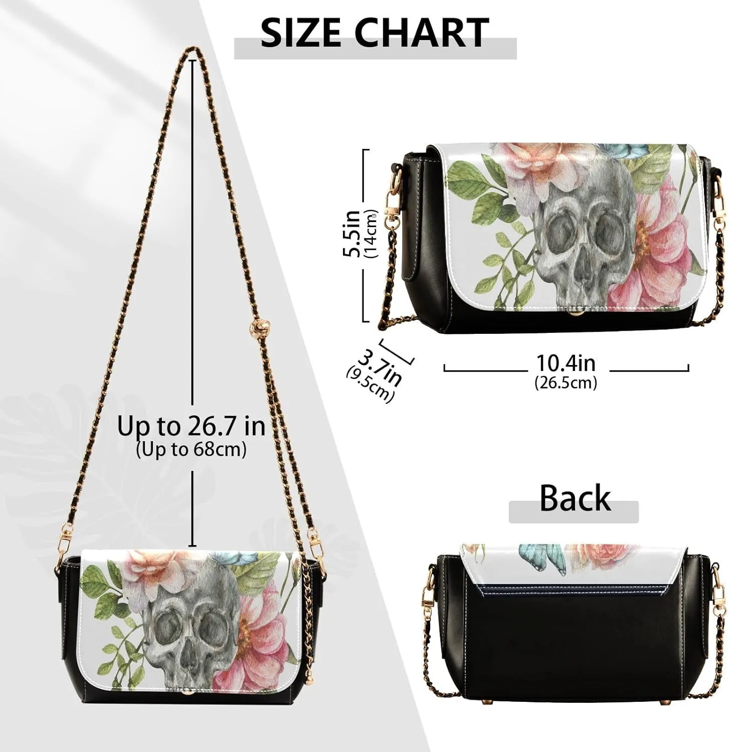 Crossbody Bags for Women Trendy Women's Black Shoulder Bag Small PU Leather Flap Cross Body Bag Handbags