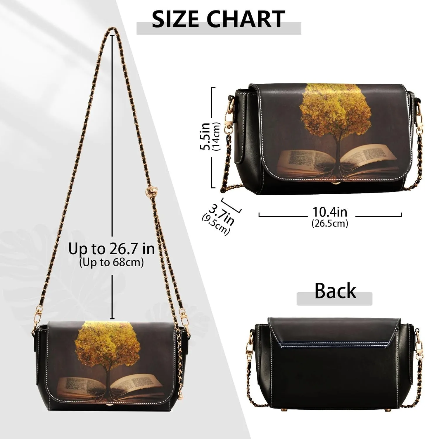 Crossbody Bags for Women Trendy Women's Black Shoulder Bag Small PU Leather Flap Cross Body Bag Handbags