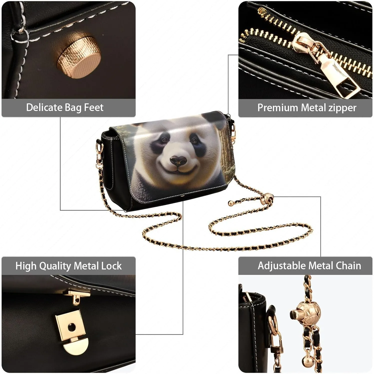 Crossbody Bags for Women Trendy Women's Black Shoulder Bag Small PU Leather Flap Cross Body Bag Handbags