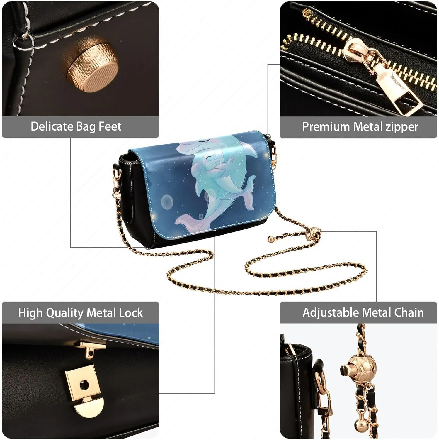 Crossbody Bags for Women Trendy Women's Black Shoulder Bag Small PU Leather Flap Cross Body Bag Handbags