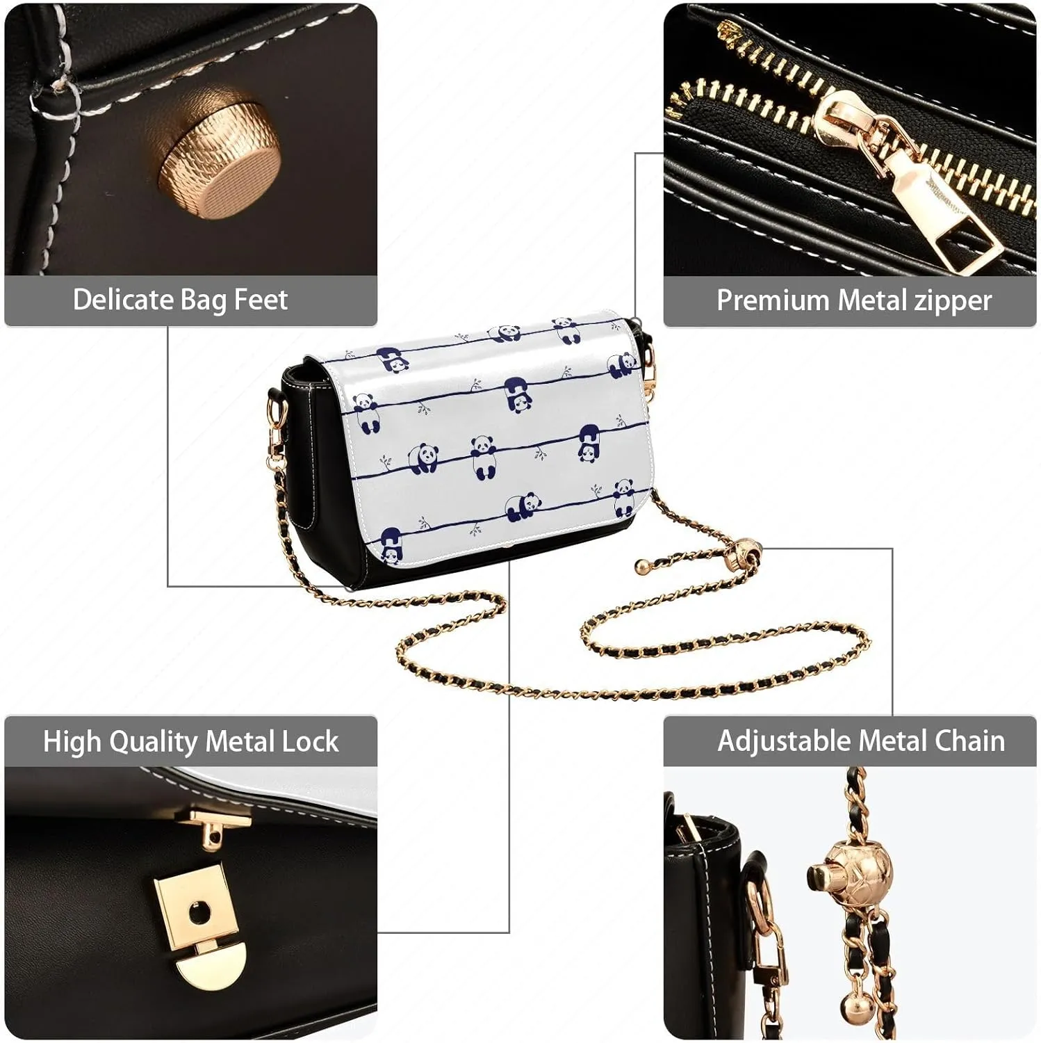 Crossbody Bags for Women Trendy Women's Black Shoulder Bag Small PU Leather Flap Cross Body Bag Handbags