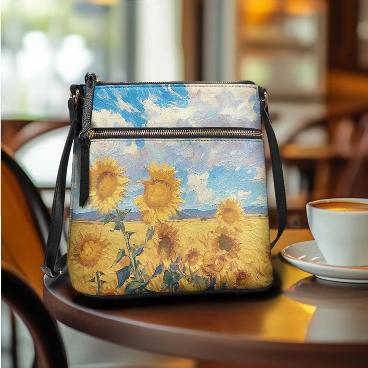 Crossbody Purses 2Pcs, Fashion Crossbody Messenger Bags with a Small Wallet Portable Easy to Carry for Travel