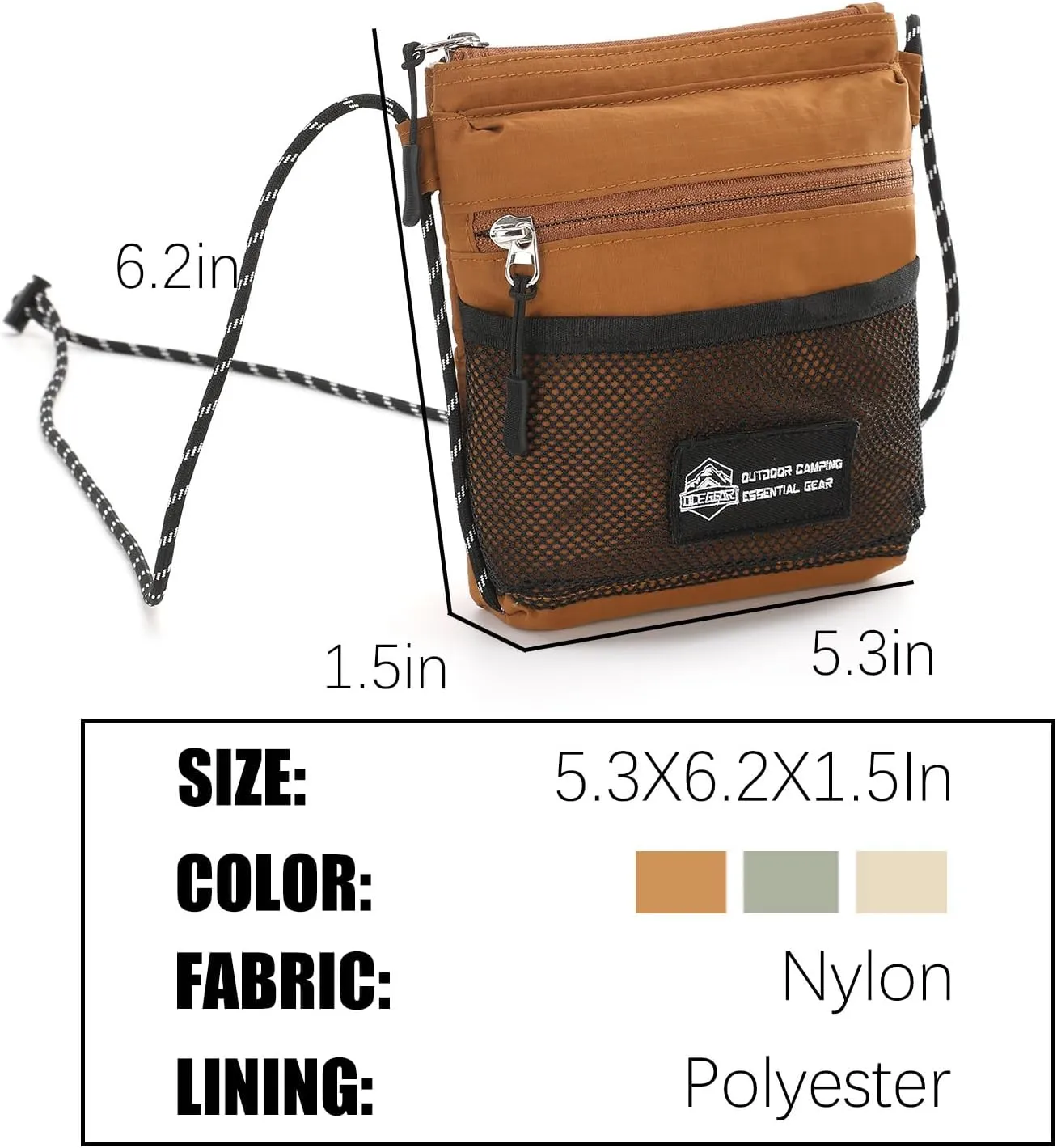 Crossbody Sling Bag for Women Men with Secure Elastic Strap - Smart Pocket Layout Shoulder Bag Urban Outdoor Travel