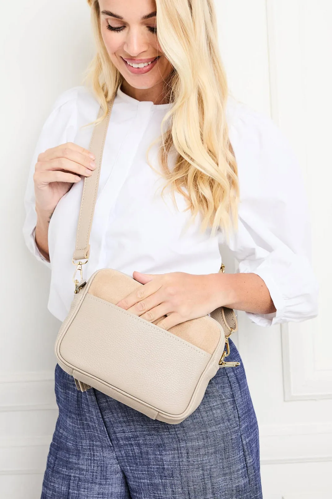 Crossbody Tassel Suede Biscuit