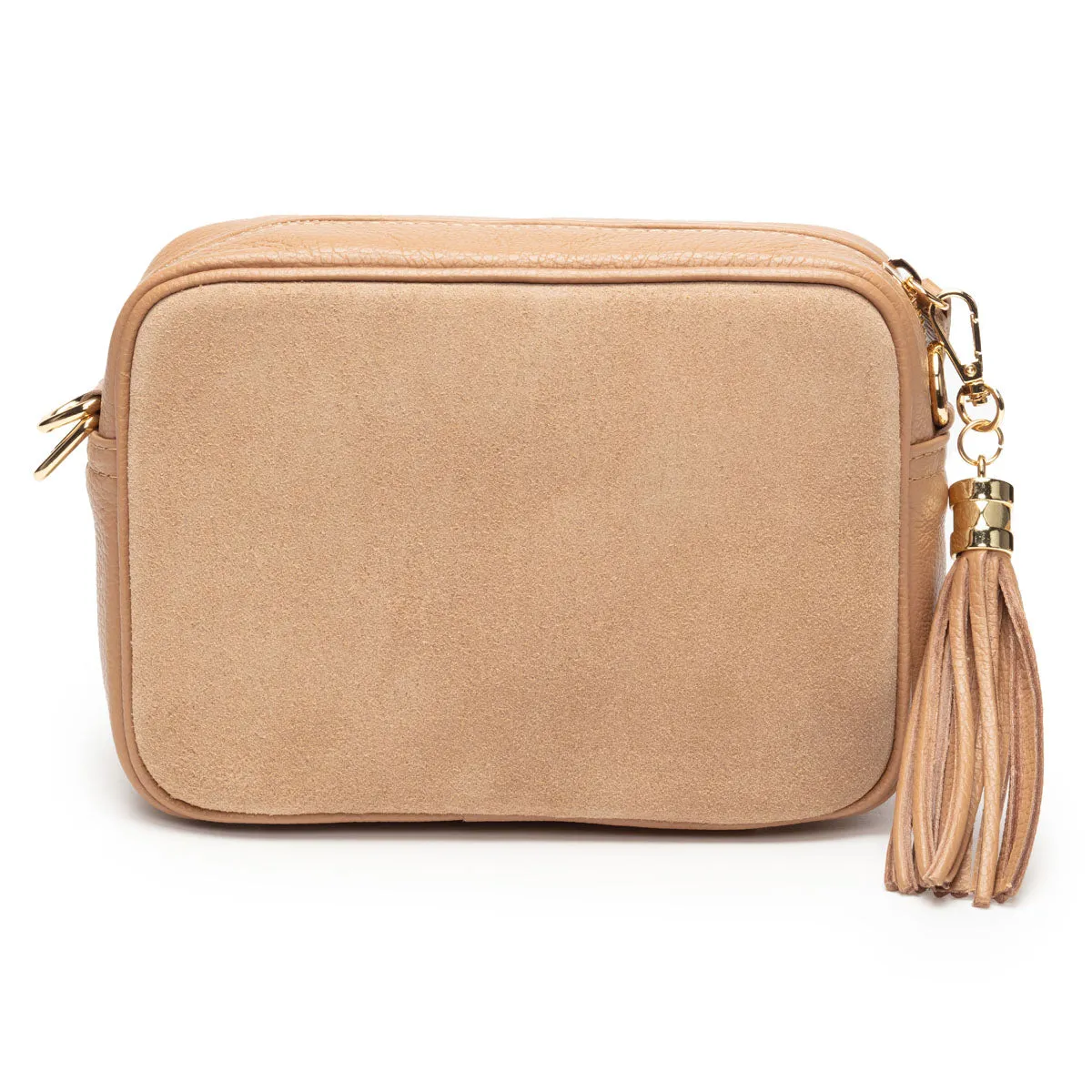 Crossbody Tassel Suede Camel
