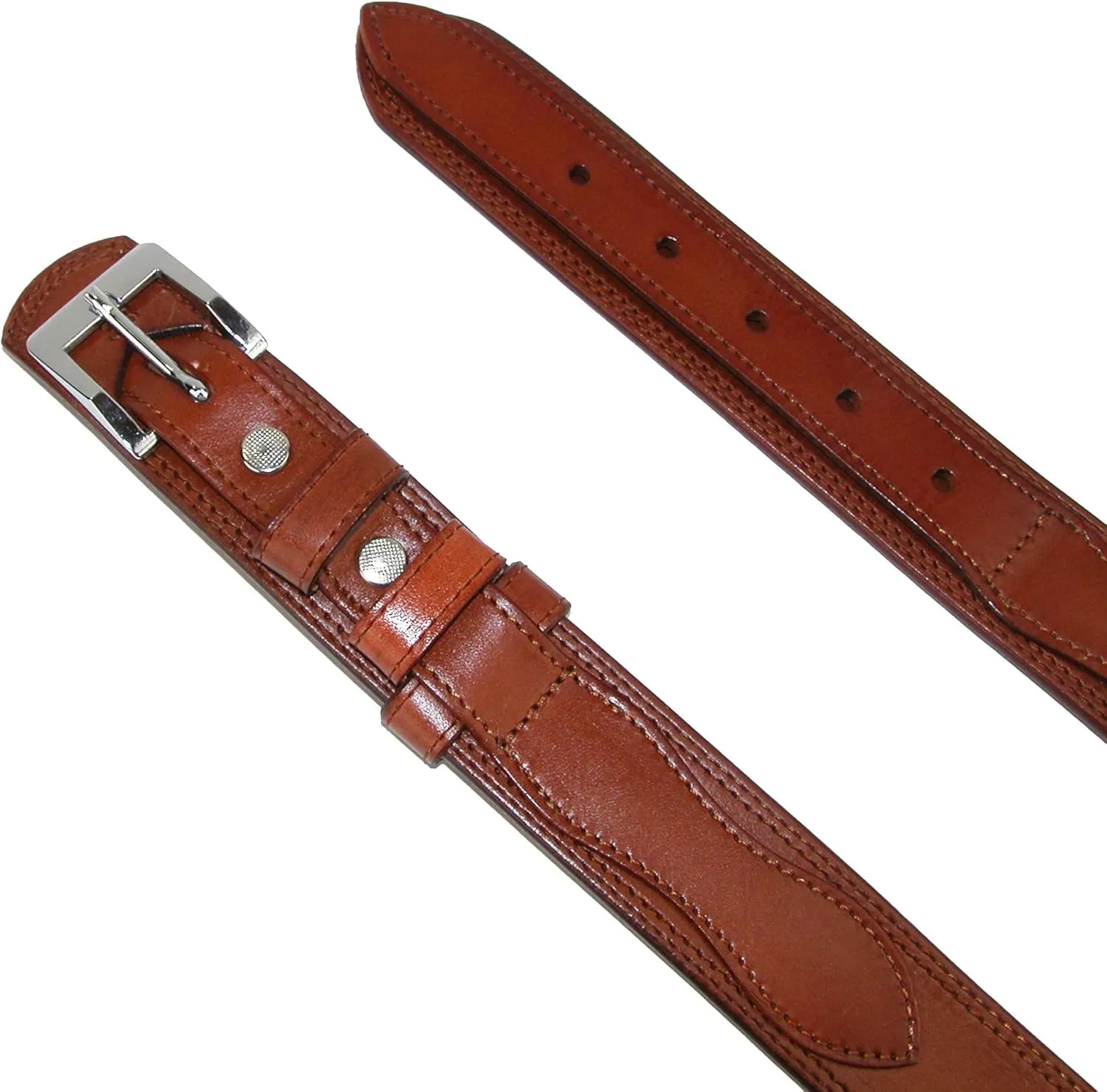 CTM Men's Leather Removable Buckle Ranger Belt