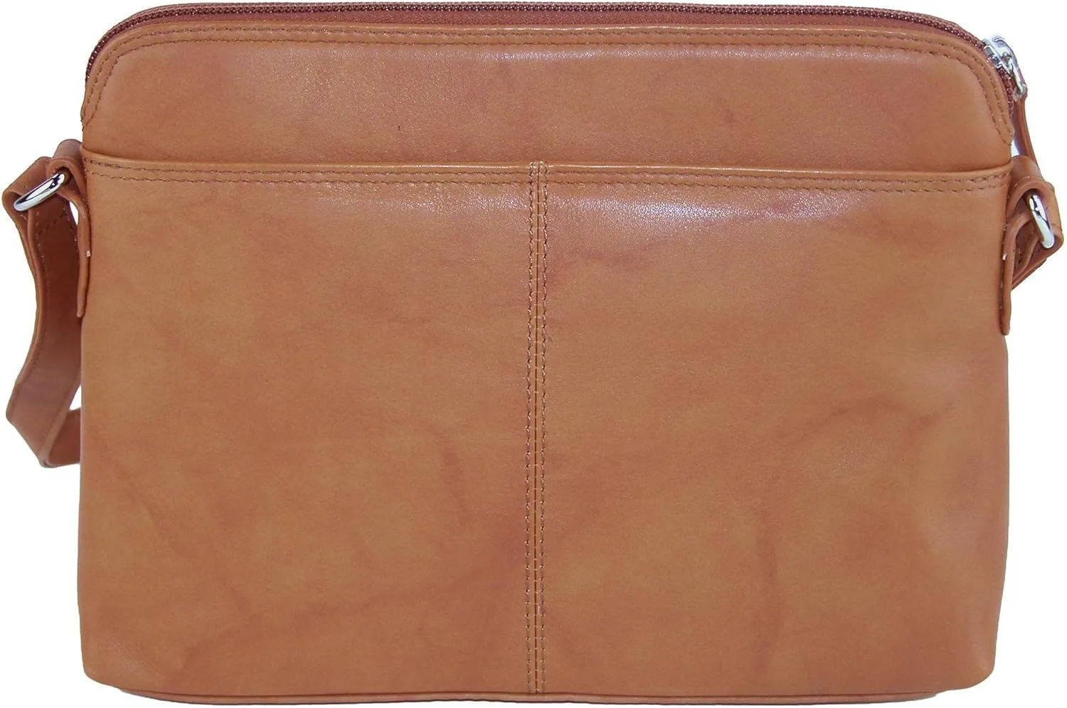 CTM® Women's Leather Shoulder Bag Purse with Side Organizer