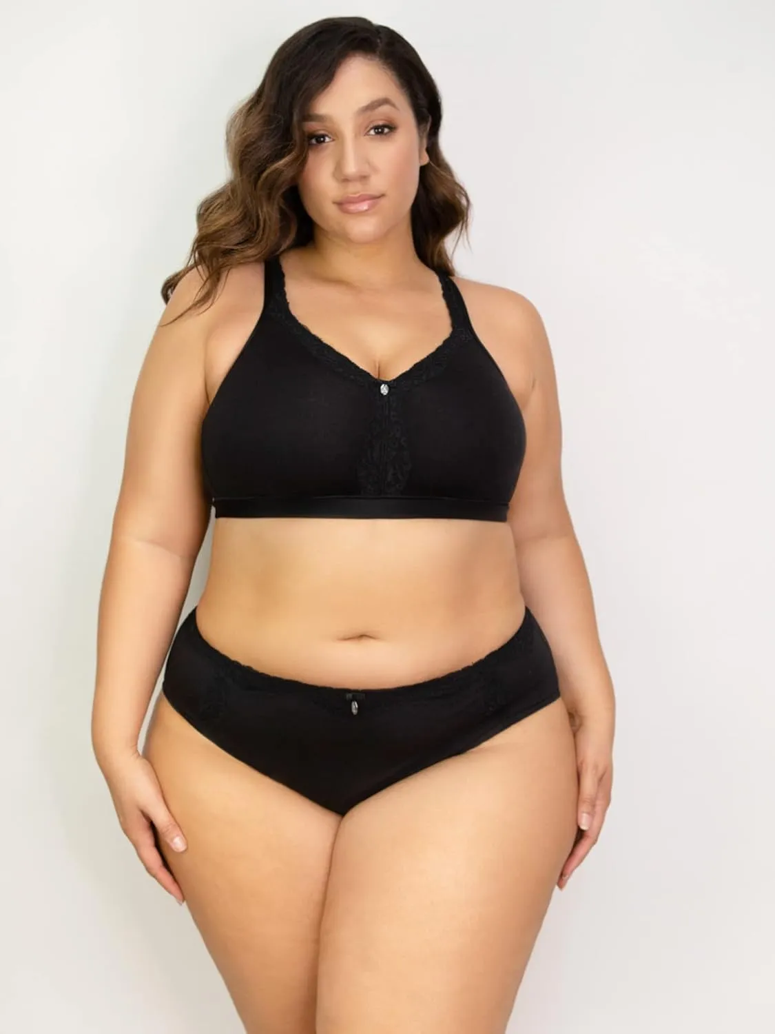 Curvy Couture Women's Plus Size Cotton Luxe Unlined Wire-Free Bra