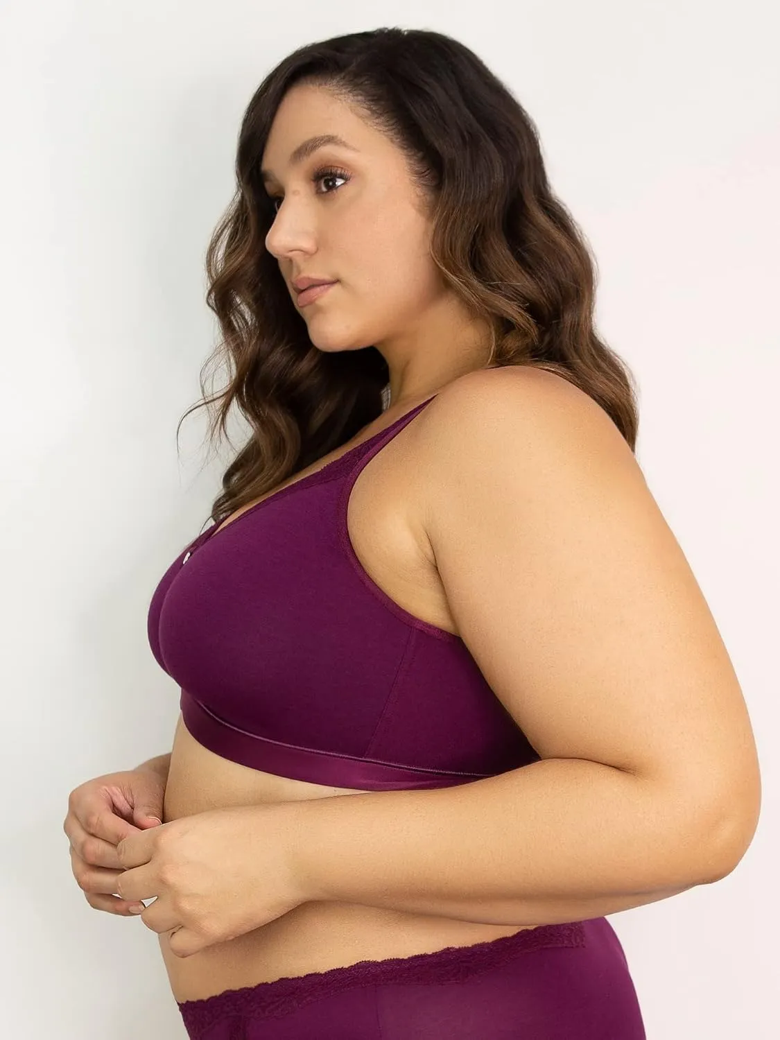 Curvy Couture Women's Plus Size Cotton Luxe Unlined Wire-Free Bra