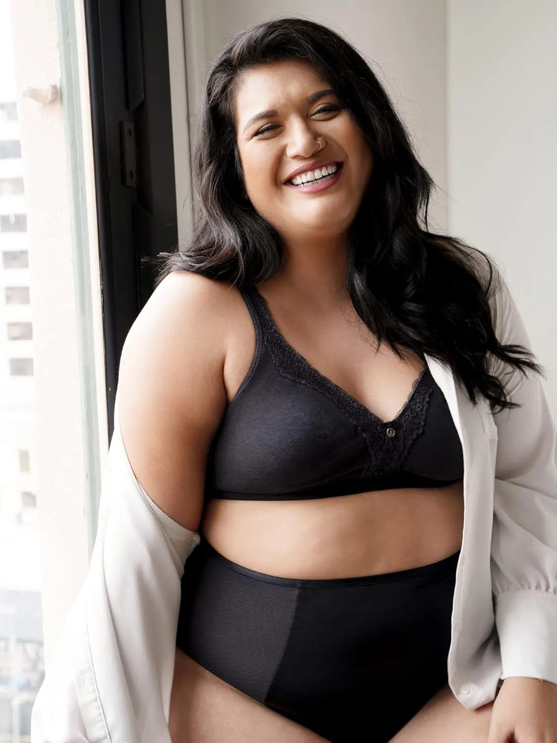Curvy Couture Women's Plus Size Cotton Luxe Unlined Wire-Free Bra