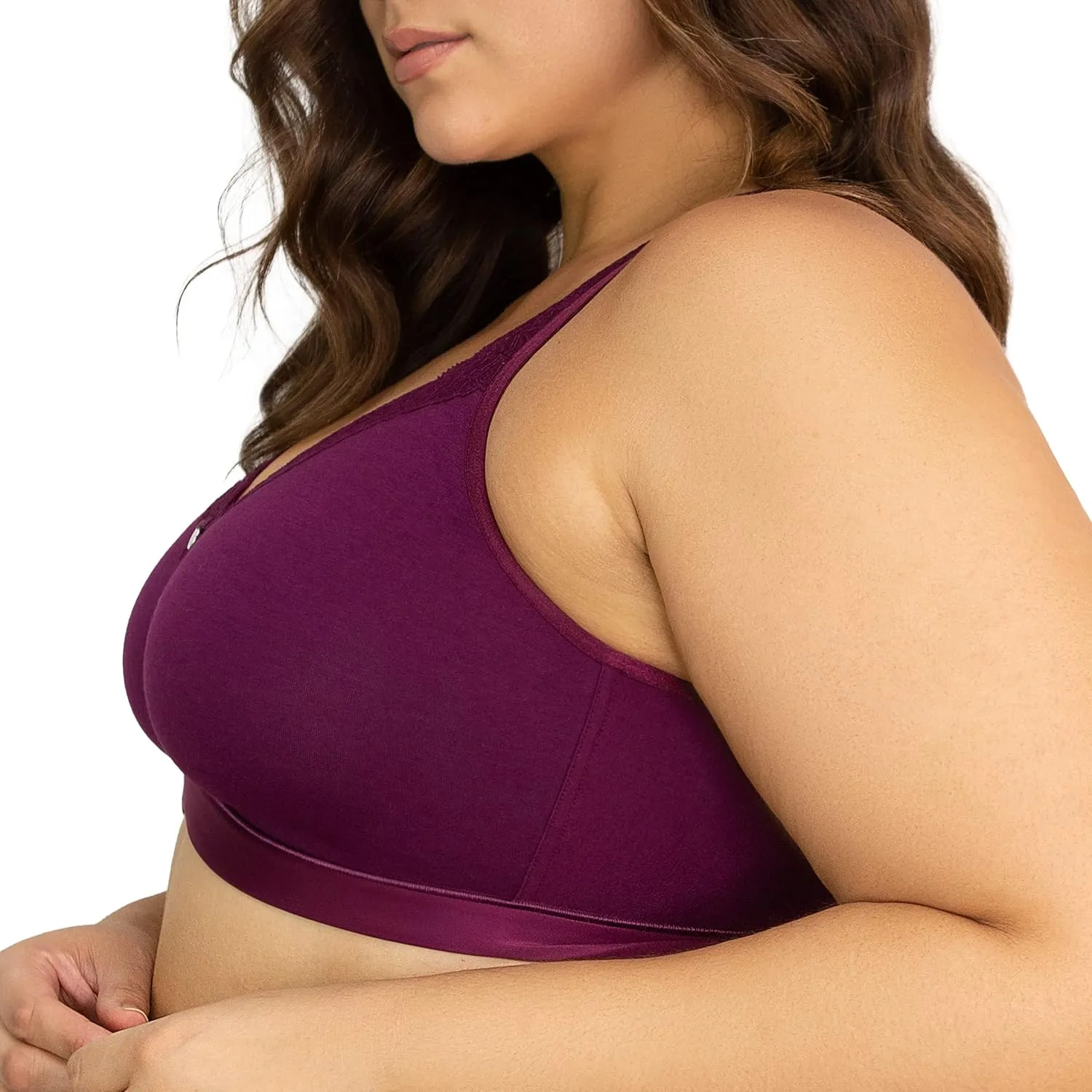Curvy Couture Women's Plus Size Cotton Luxe Unlined Wire-Free Bra