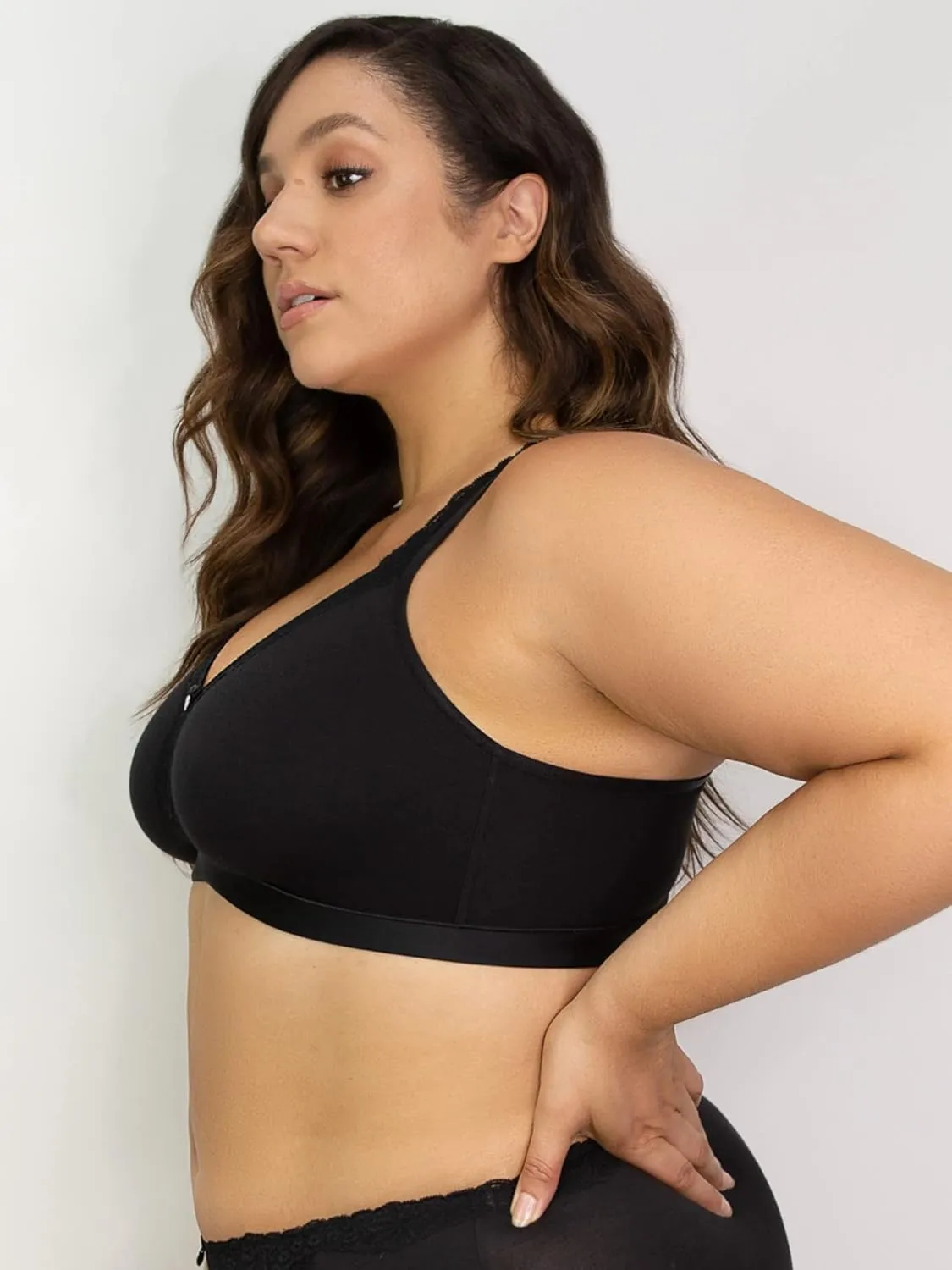 Curvy Couture Women's Plus Size Cotton Luxe Unlined Wire-Free Bra
