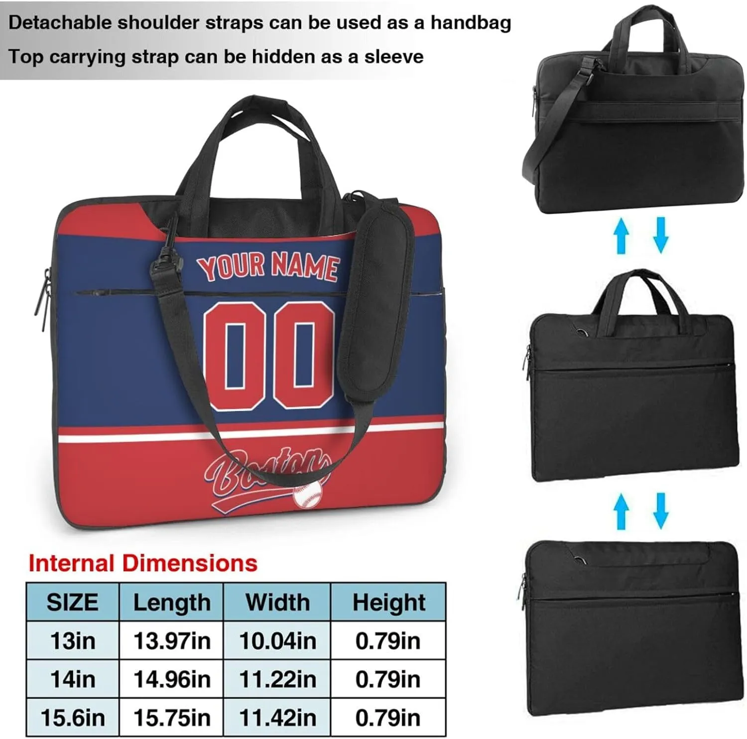 Custom Laptop Bag Baseball Fans Gifts Custom City Classic Laptop Shoulder Bag Briefcase Protective Messenger Bag