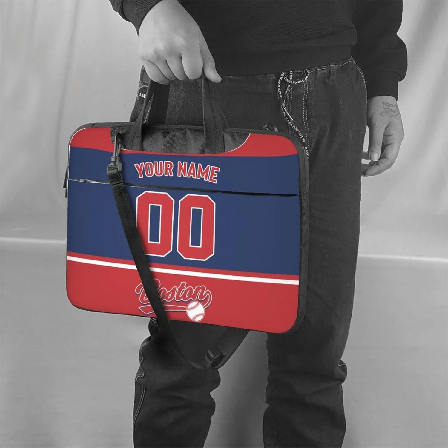 Custom Laptop Bag Baseball Fans Gifts Custom City Classic Laptop Shoulder Bag Briefcase Protective Messenger Bag