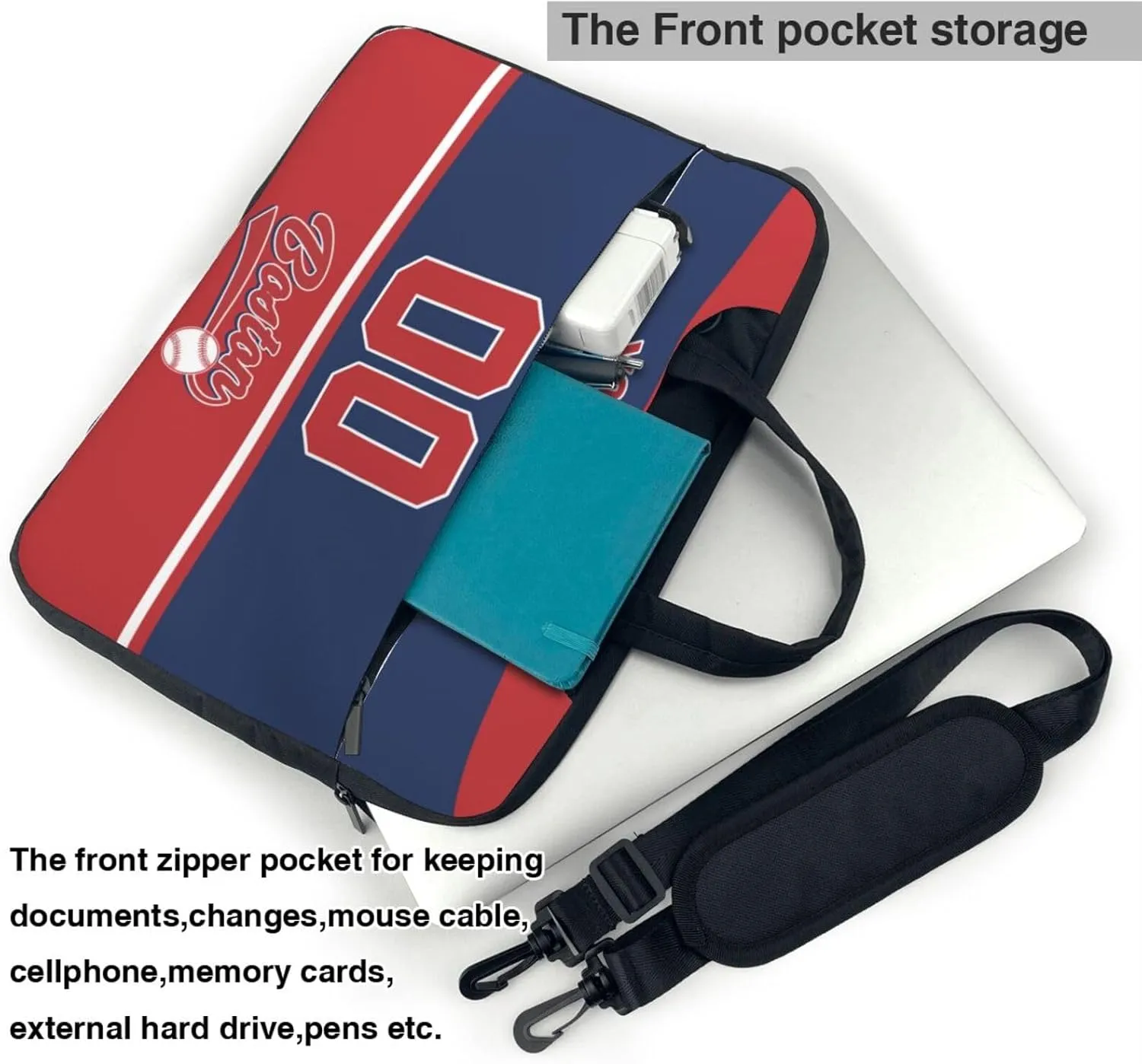 Custom Laptop Bag Baseball Fans Gifts Custom City Classic Laptop Shoulder Bag Briefcase Protective Messenger Bag