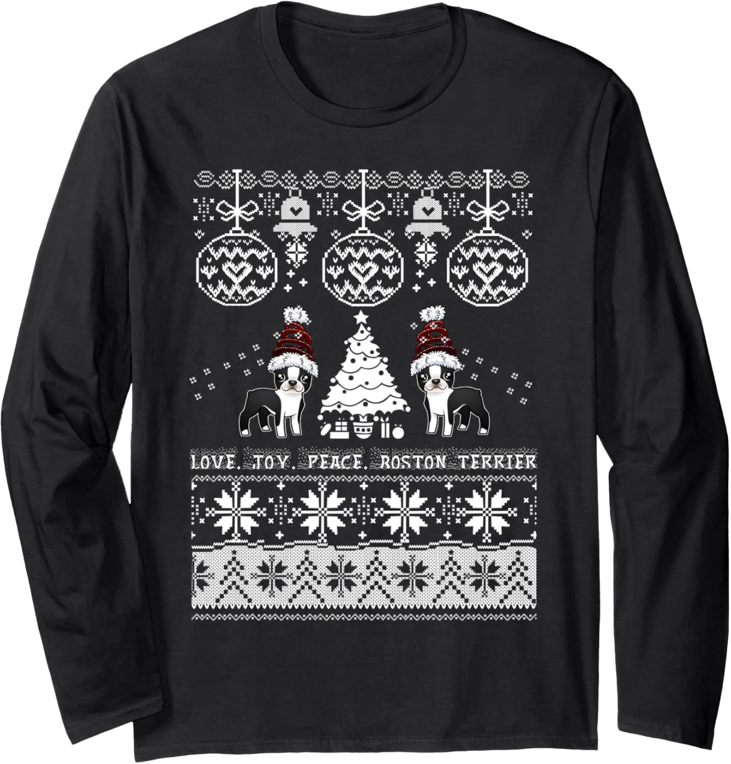 Cute Boston Terrier Christmas Sweater Shirt Boston Dog Lover