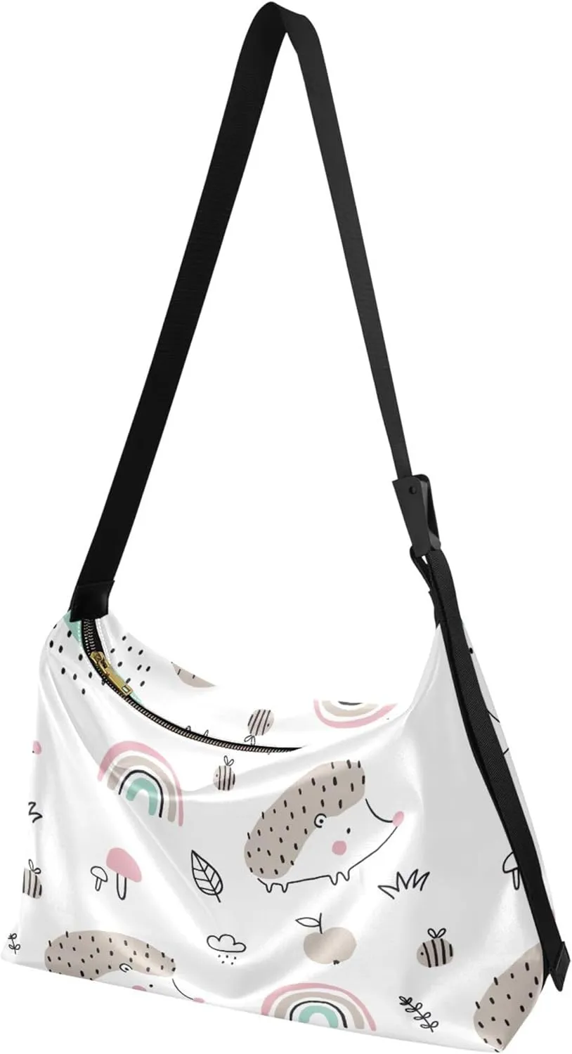 Cute Cartoon Crocodile Funny Soft PU Leather Hobo Bags Cross Body Men Bag Floral Animal Print Womens Shoulder Purse