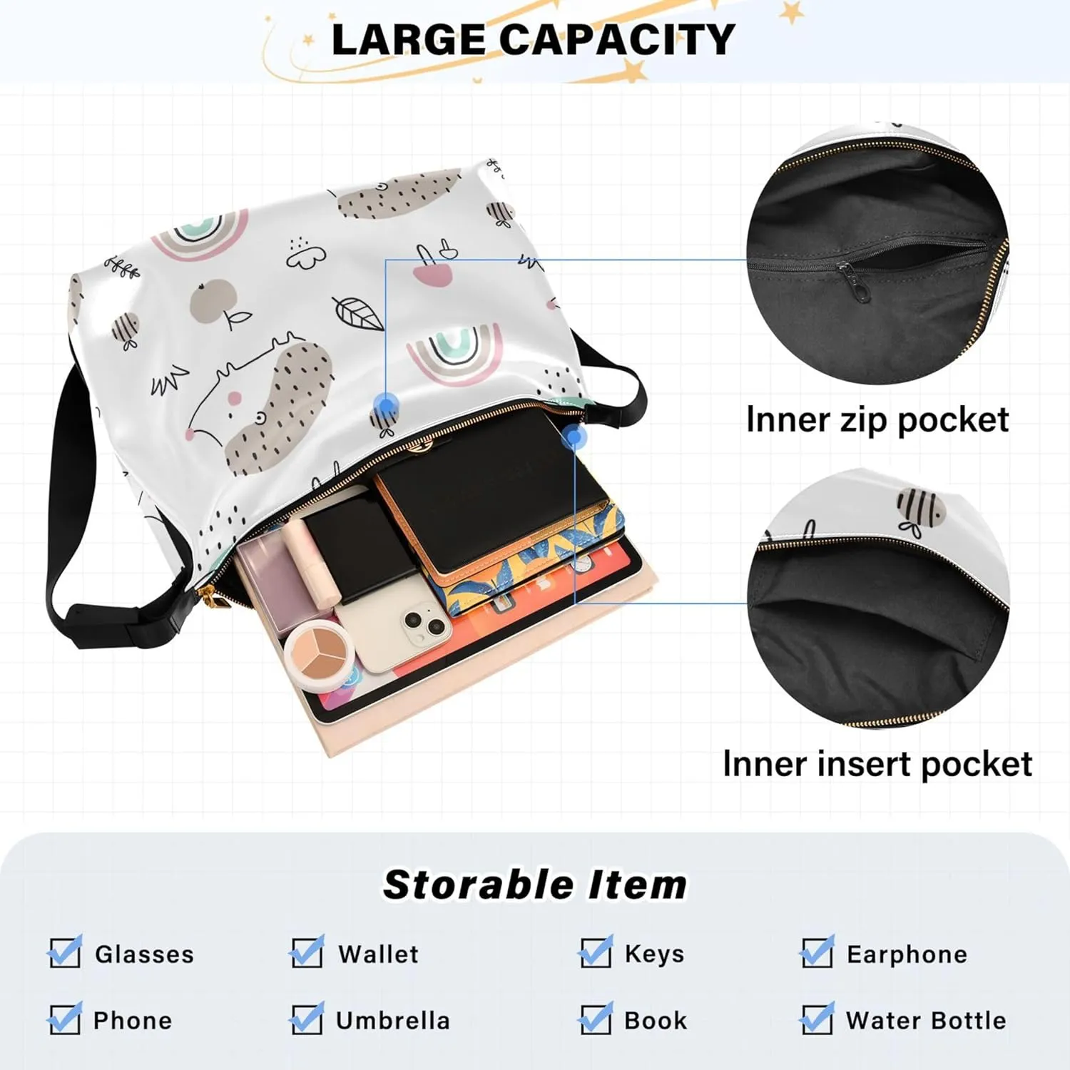 Cute Cartoon Crocodile Funny Soft PU Leather Hobo Bags Cross Body Men Bag Floral Animal Print Womens Shoulder Purse