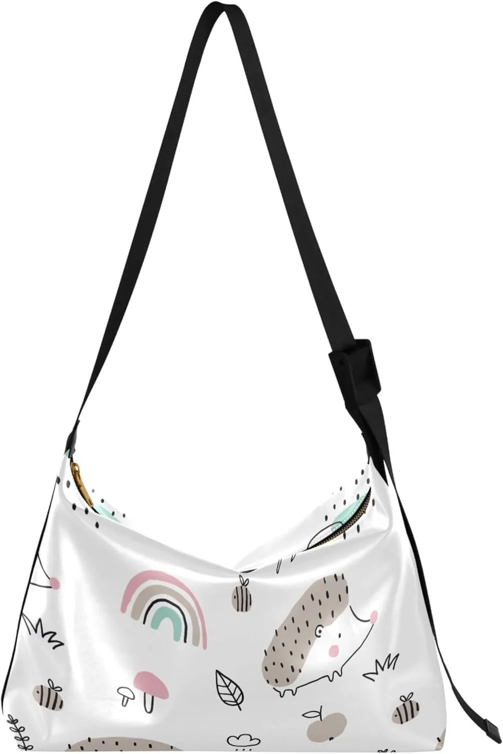 Cute Cartoon Crocodile Funny Soft PU Leather Hobo Bags Cross Body Men Bag Floral Animal Print Womens Shoulder Purse