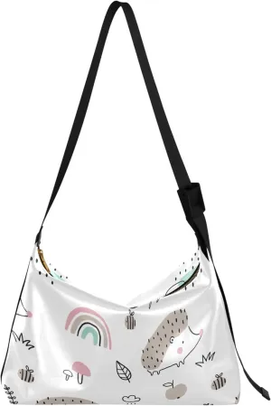 Cute Cartoon Crocodile Funny Soft PU Leather Hobo Bags Cross Body Men Bag Floral Animal Print Womens Shoulder Purse
